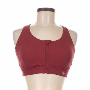 Front-Zip Athletic Bra in Maroon - High Support
